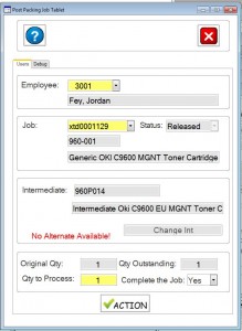 PBTI's Custom Unposted Job Transaction form